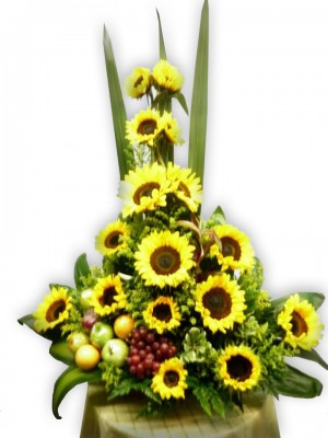 Arreglo Frutal Con Girasoles A Domicilio En Cali 