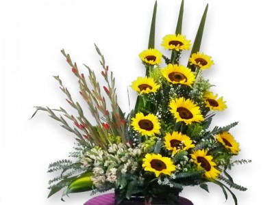 Arreglo Floral Con Girasoles Y Gladiolos A Domicilios En Cali 