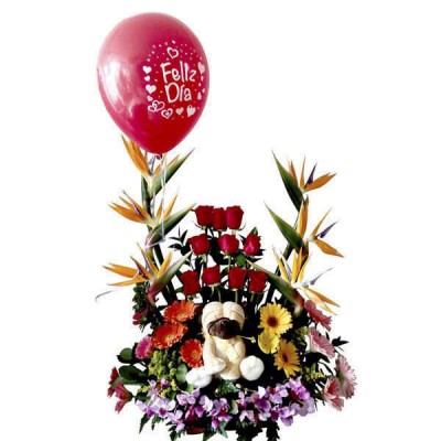 Arreglo Floral Con Gerberas Y Peluche A Domicilio En Cali 