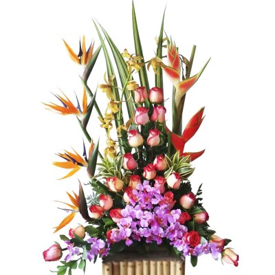 Arreglo Floral De Rosas Y Orquídeas A Domicilio En Cali 