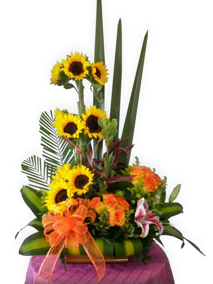 Arreglo Floral Con Rosas Y Girasoles A Domicilio 
