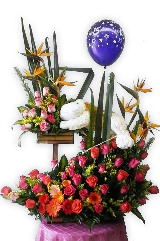 Arreglo Floral De 2 Pisos Con Peluche A Domicilio En Cali 