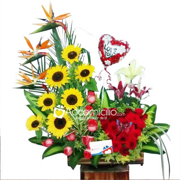 Arreglo Floral Con Globo A Domicilio En Cali 