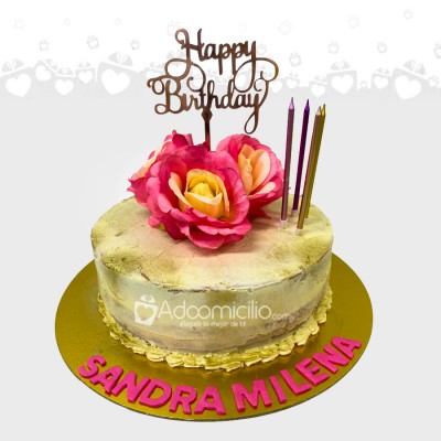 Torta Para Cumpleaños Con Flores A Domicilio En Cali Pedido Con 2 Días De Anticipación 