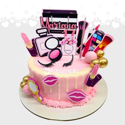Torta Con Temática De Maquillaje A Domicilio En Cali Pedido Con Dos Días De Anticipación 