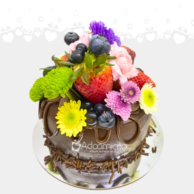 Torta De Chocolate Con Flores A Domicilio En Cali Pedido Con Un Día De Anticipación 