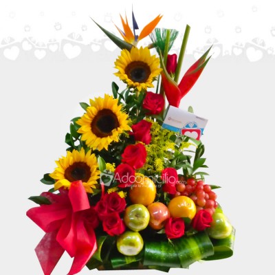 Regalos día de la madre a domicilio en Medellín Flores y frutas para Mamá