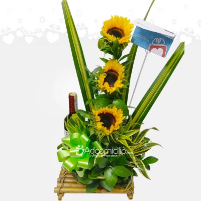 Arreglo floral Girasol Para El Dia Del Padre A Domicilio En Medellin