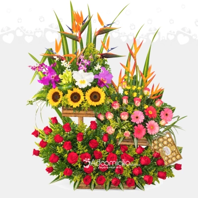 Arreglo Floral De Tres Pisos A Domicilio En Cali 