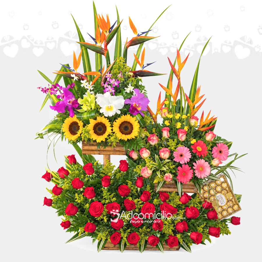 Arreglo Floral De Tres Pisos A Domicilio En Cali 