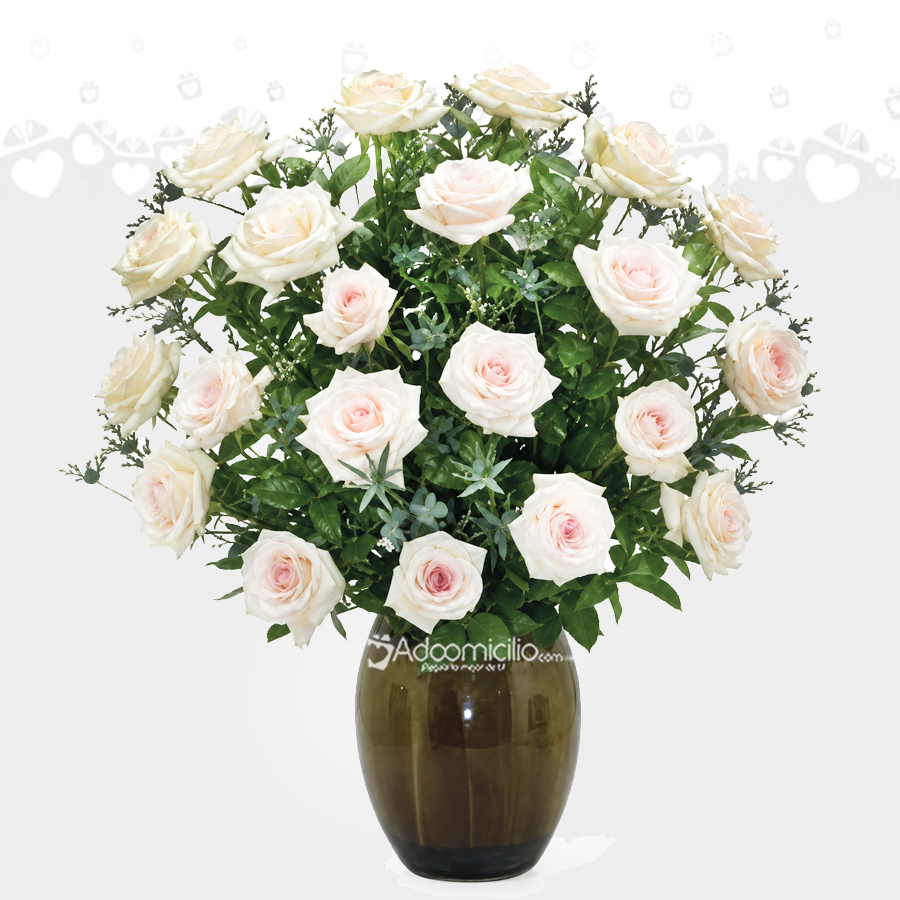 Jarrón Con Rosas Blancas A Domicilio En Cali 