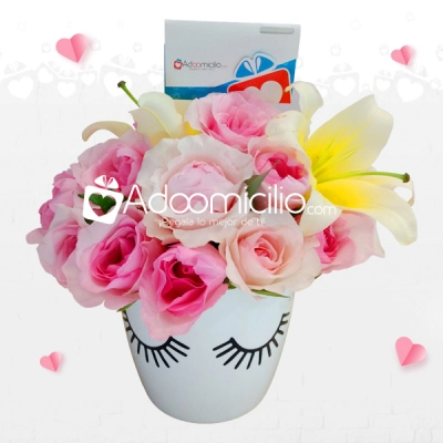 Sonrie bonita con Flores de Regalo para mujer en San Valentin Cali