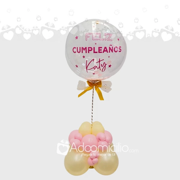 Arreglo de Globo Transparente Personalizado con Base de Globos Regalos a Domicilio en Bogotá