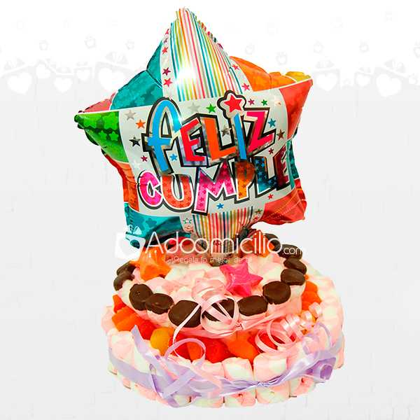 Torta Cumpleaños, Masmelos, Gomitas y Chocolates Pequeña Medellin A Domicilio Pedido Con Dos Días De Anticipación 