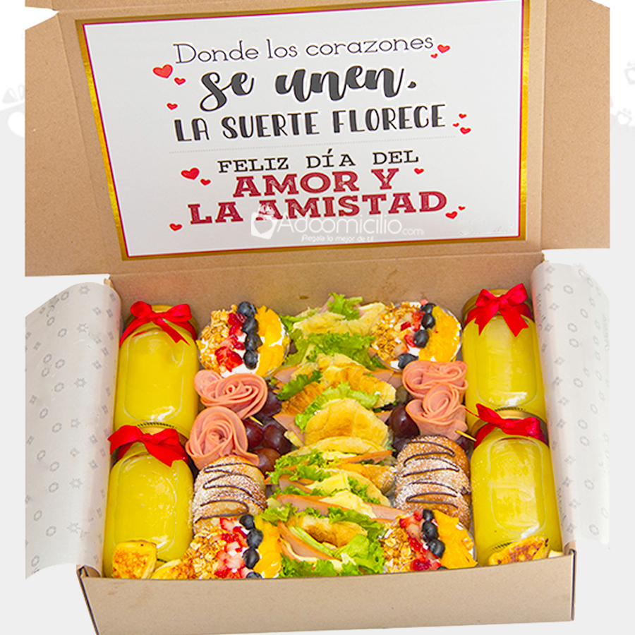 Desayuno Sorpresa En Caja Para Compartir En Amor Y Amistad A Domicilio En Medellin Pedido Con 2 Dias De Anticipacion