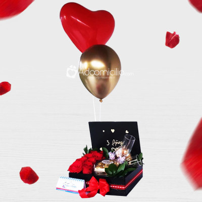 Cofre de Amor personalizado y Globos con Helio A Domicilio En Popayán Pedido Con 1 Día De Anticipación