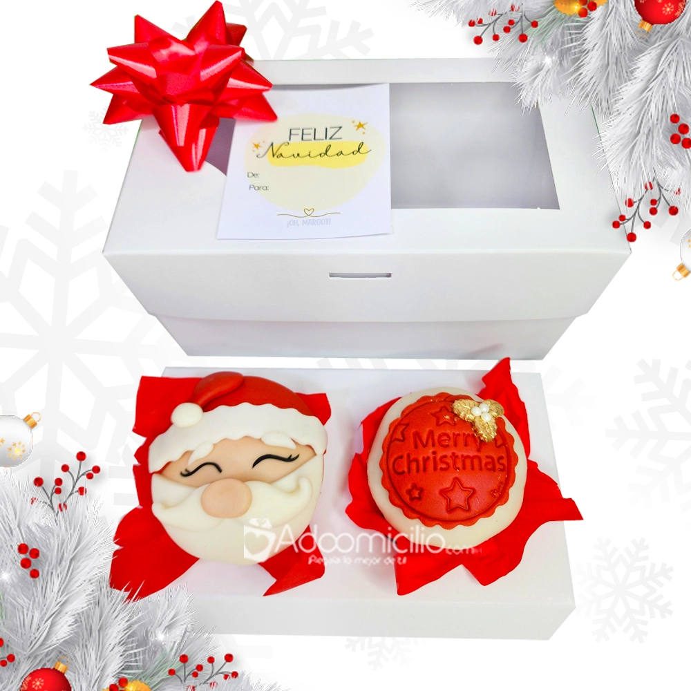 Cupcakes Papá Noel X2 A Domicilio En Popayán Pedido Con Un Día De Anticipación 