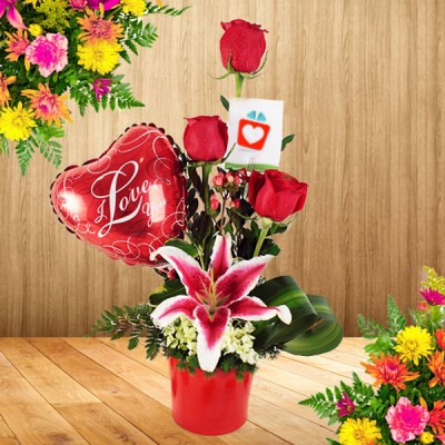 Flores y Regalos Amor y Amistad Popayan Arreglo con amor X 3