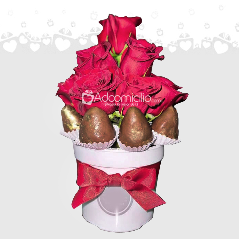 Fresas Con Chocolate Y Rosas Para El Día De La Mujer A Domicilio En Cali Pedio Con Un Día De Anticipación 