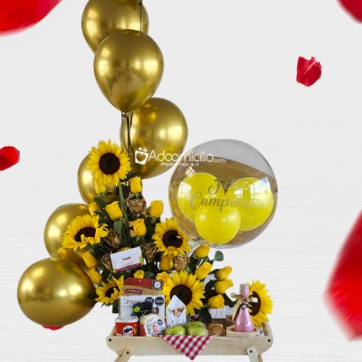 Desayuno Sorpresa Con Girasoles Para Amor Y Amistad A Domicilio En Bogotá Pedido Con Un Día De Anticipación 