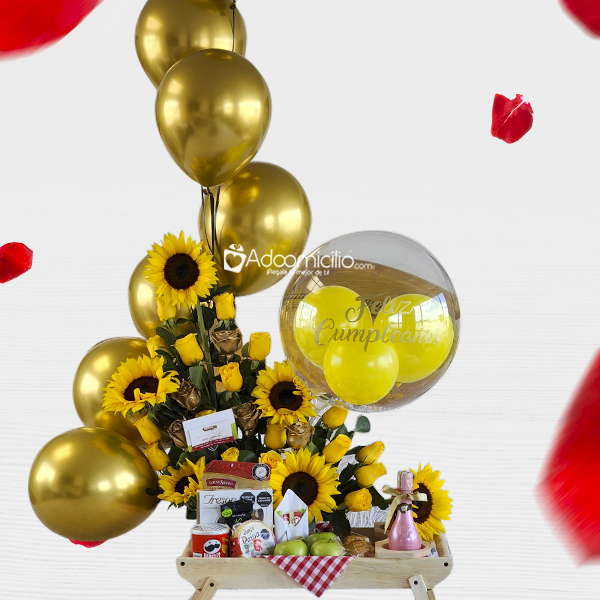 Desayuno Sorpresa Con Girasoles Para Amor Y Amistad A Domicilio En Bogotá Pedido Con Un Día De Anticipación 
