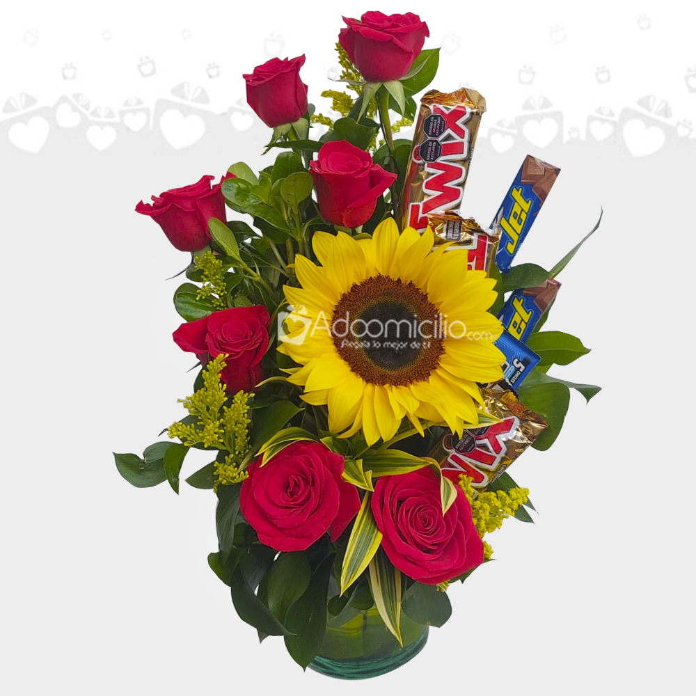 Arreglo Floral Con Chocolates A Domicilio En Bogotá Pedido Con Un Día De Anticipación 