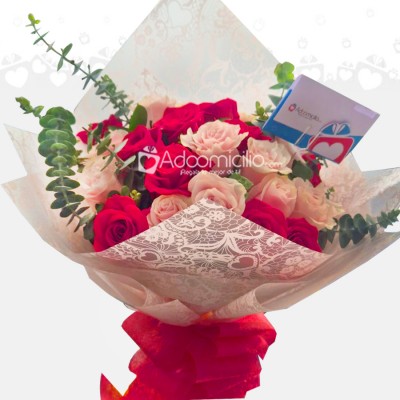 Flores a domicilio en Bogotá Bouquet de 24 Rosas