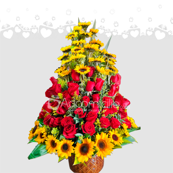  Arreglos Florales En Cali Arbolito De Girasoles Y Rosas