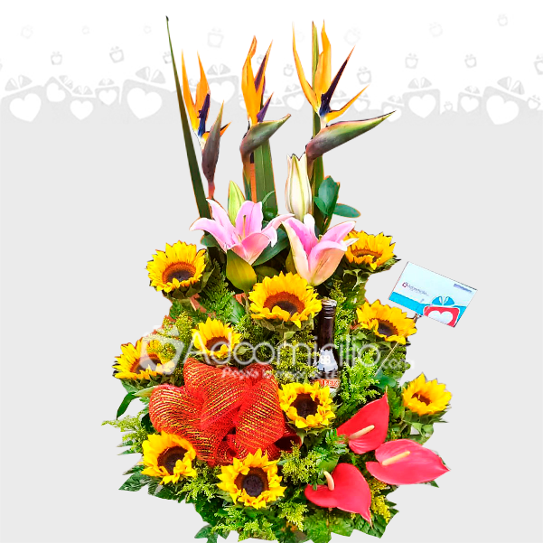 Arreglo Floral Con Girasoles Y Baileys A Domicilio En Cali 