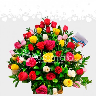 Arreglo Floral De 50 Rosas A Domicilio En Cali