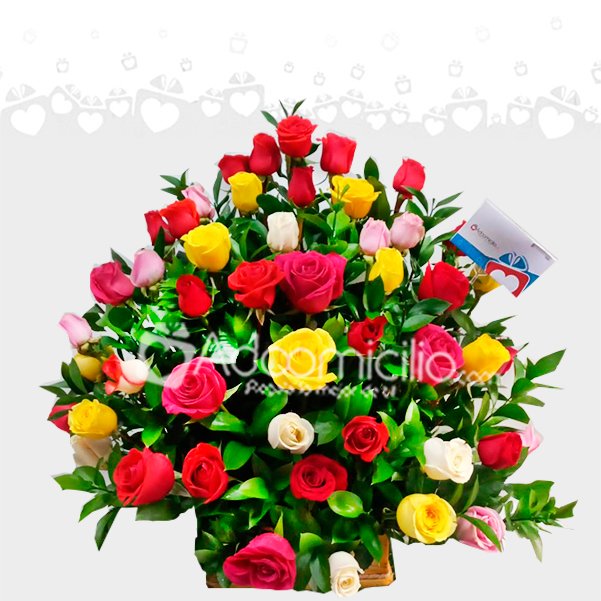 Arreglo Floral De 50 Rosas A Domicilio En Cali