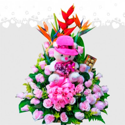 Rosas Y Peluche Con Amor A Domicilio En Cali 