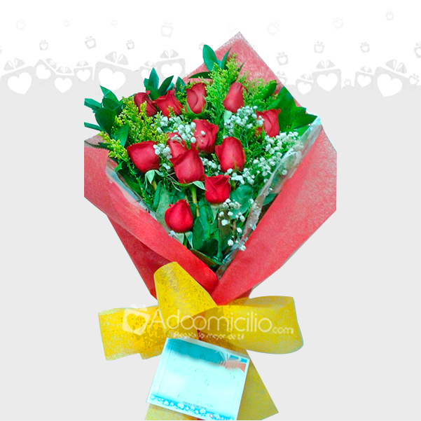 Bouquet Amor x 12 Rosas Dia de la Mujer A Domicilio En Cali