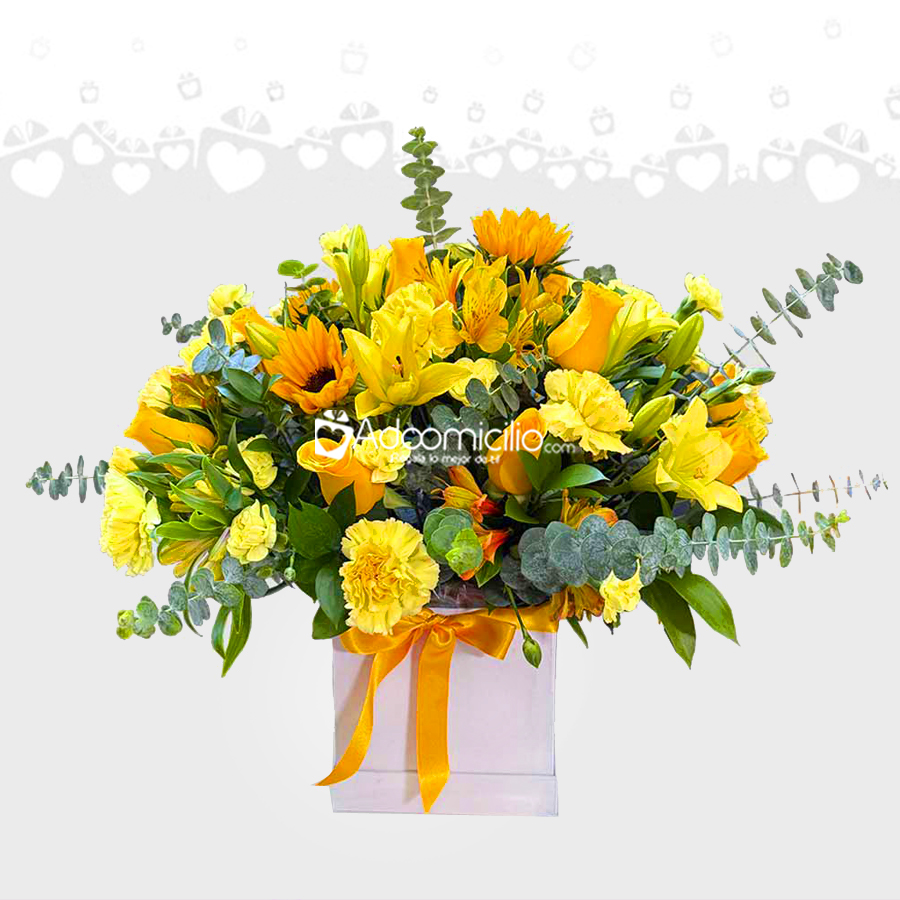 Arreglo Floral Amarillo Para El Día De La Mujer A Domicilio En Medellín 