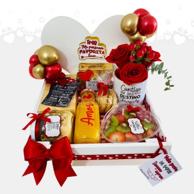 Desayuno Sorpresa para mujer Regalo de Amor y amistad Pedido con dos días de anticipación