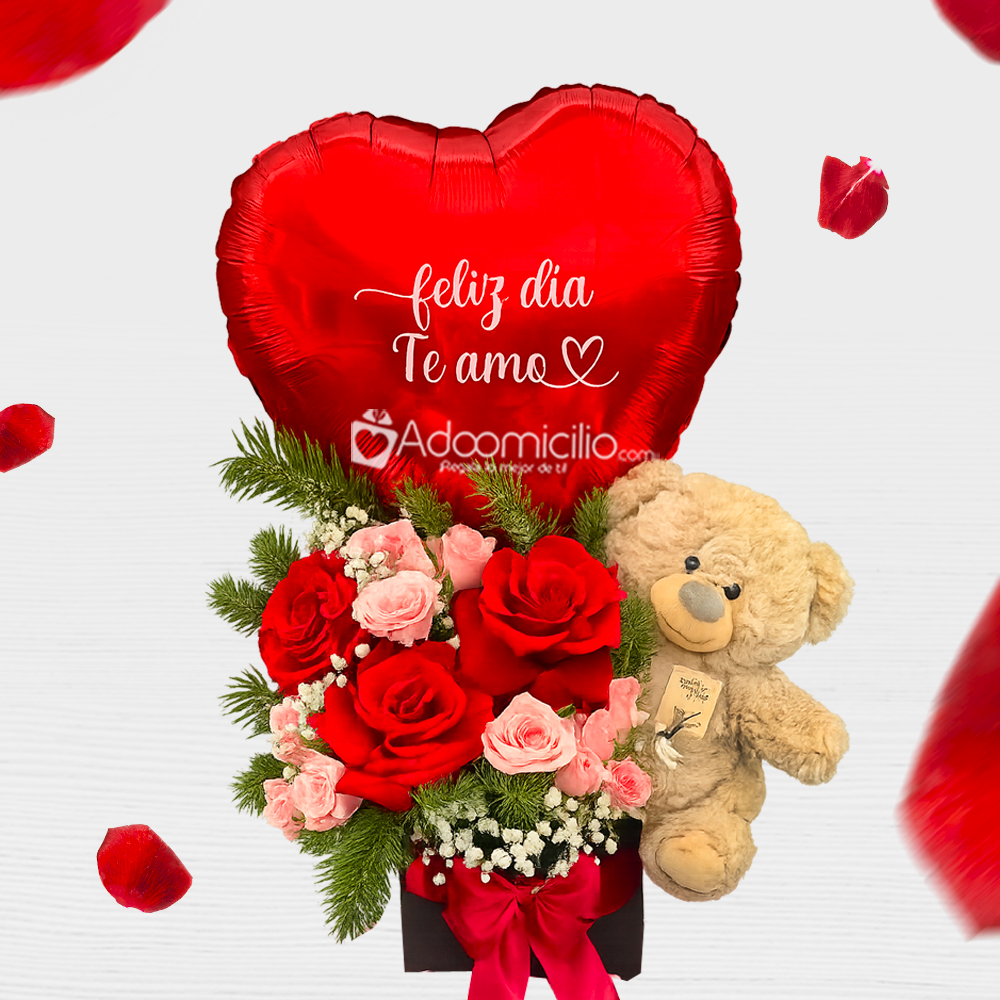 Regalo Para San Valentín Con Peluche Y Rosas A Domicilio En Bogotá Pedido Con Un Día De Anticipación 
