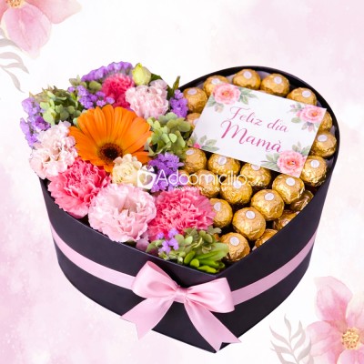 Corazón De Flores Y Chocolates Para Mamá A Domicilio En Bogotá Pedido Con Un Día De Anticipación