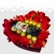Corazón De Rosas Con Vino Para Mamá Encantadora A Domicilio En Bogotá Pedido Con 1 Día De Anticipación