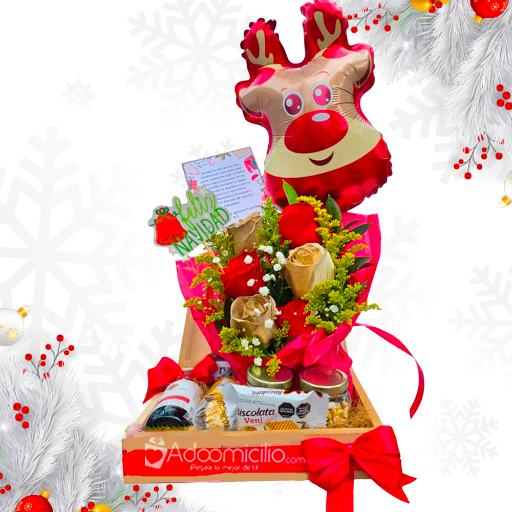 Ancheta Para Navidad Con Flores A Domicilio En Manizales Pedido Con Un Día De Anticipación 