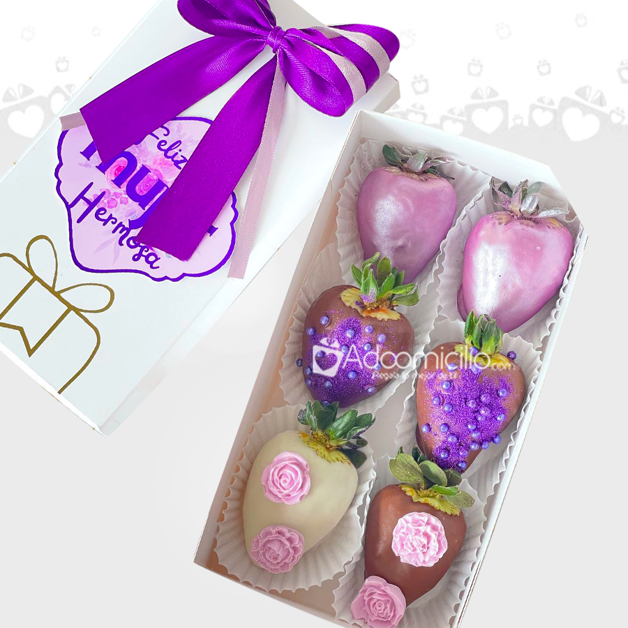 Fresas Con Chocolate X6 Para El Día De La Mujer A Domicilio En Armenia Pedido Con Un Día De Anticipación 