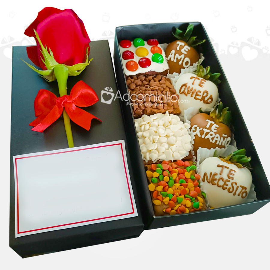 Brownies Y Fresas Con Chocolate De Amor A Domicilio En Barranquilla Pedido Con Un Día De Anticipación 