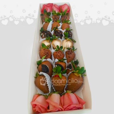 Fresas Con Chocolate Y Rosas A Domicilio En Barranquilla Pedido Con Un Día De Anticipación 