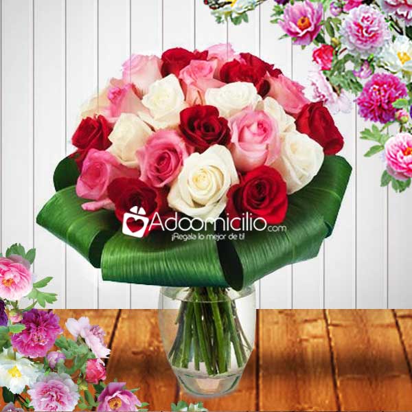Bouquet De Rosas Mixtas A Domicilio En Cali 