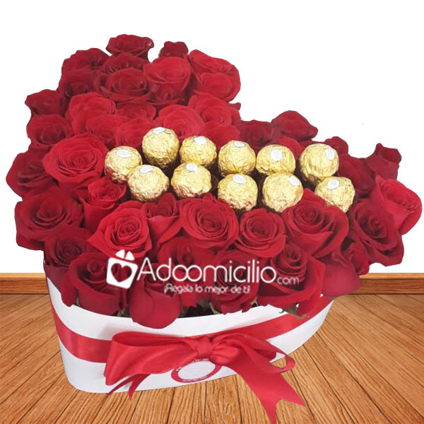 Arreglos Florales A Domicilio En Cali Corazón Rosas Y Chocolates